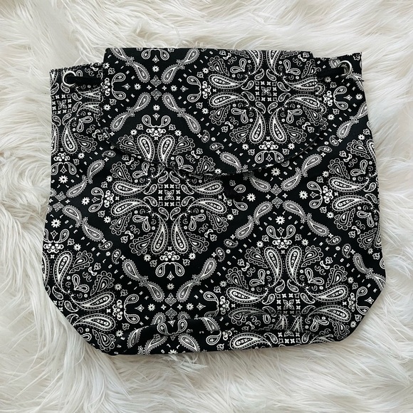 PINK by Victoria Secret Love Black Paisley Diamond Print Mini Backpack Purse - Picture 1 of 3